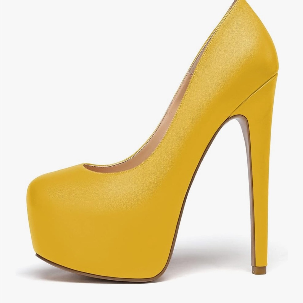 Elegant Yellow High Heel Pumps